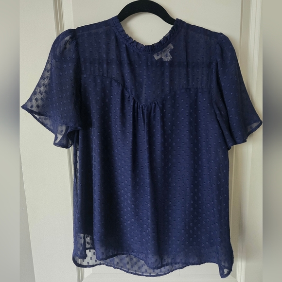 Faith and Joy Tops - Faith and Joy Navy Blue Blouse